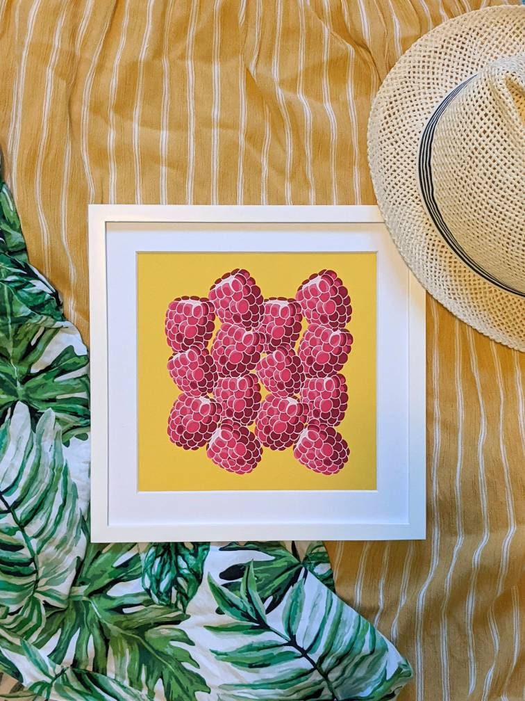 Sunshine Raspberries Archival Fine Art Print