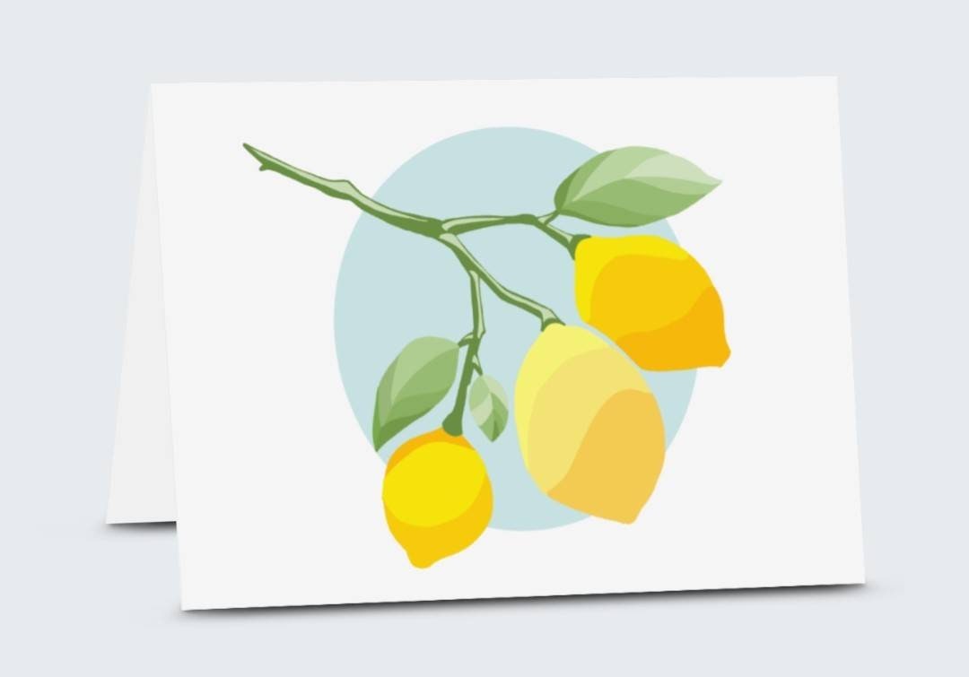 PREORDER Lemons Card Set, 8 Blank Greeting Cards, Envelopes & Sealers