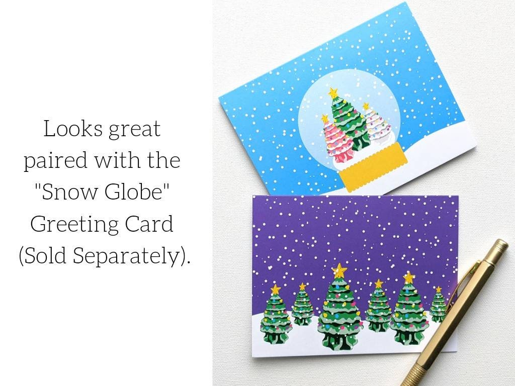 Ceramic Christmas Trees Blank Greeting Card, 4.25 x 5.5"